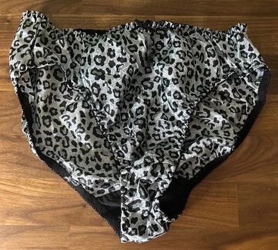 Vtg Delicates Second Skin Liquid Satin Panties Wet Look Hi Cut Briefs Animal 8 - Image 1 of 4