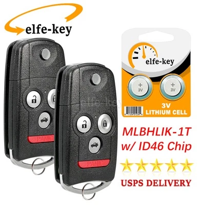 2 翻盖汽车钥匙链 4 按钮 MLBHLIK-1T 适用于讴歌 TL TSX 2009 2010 2011 2012 2013 — 第 1/4 张图片