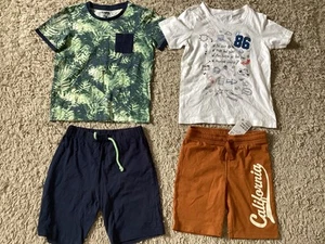Kinder Jungen Sommer H&M Shorts kurze Hose Tchibo Schlafanzug T-Shirt 122/128 - Bild 1 von 12