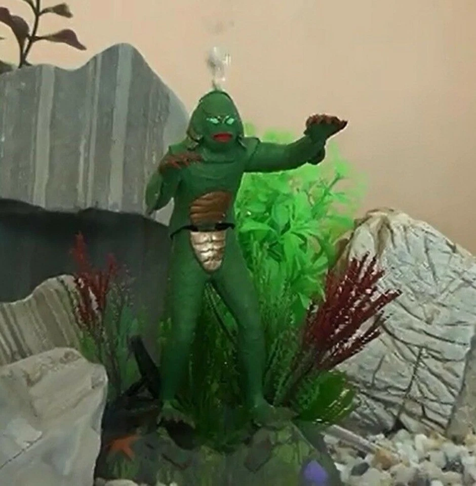 Creature From The Black Lagoon for Aquarium Fish Tank Air Driven Decoration 17cm