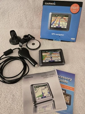 Garmin Nuvi 205 GPS Navigation System W/Car Charger, Mount & Manual Bundle - Image 1 of 4