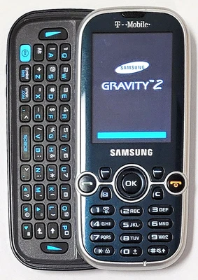Teléfono deslizante raro Samsung Gravity 2 II SGH-T469 - azul y plateado (T-Mobile) Foto 1 de 4