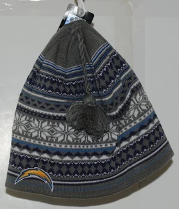 Reebok Team Apparel NFL Licensed Los Angeles Chargers Gray Cuffless Knit Hat - Picture 1 of 6