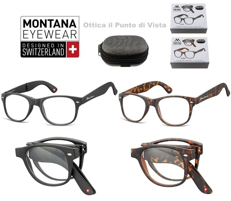 Occhiale da Lettura Pieghevole/Reading Glasses Folding Montana MFR61 + Custodia - Immagine 1 di 1