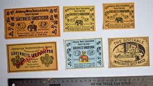 6 Pcs Sweden Matchbox Labels Packet size - Picture 1 of 1