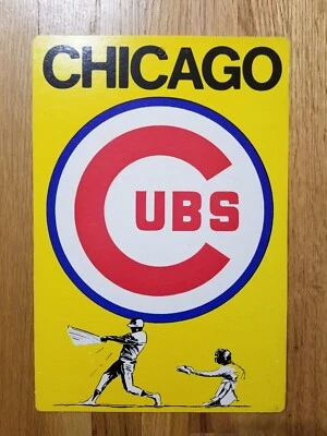 1973 Fleer MLB Team Big Sign CHICAGO CUBS Placard Cardboard 11.5 x 7.75” - Image 1 of 4