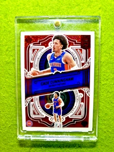Tarjeta de cubierta transparente Cade Cunningham WHITE SPARKLE PRIZM ASIA RED SSP 2022 Elite Deck - Imagen 1 de 24