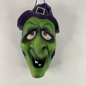 Colgante de Halloween de colección 6" cabeza de bruja ojos y sonidos intermitentes 1998 toma uno - Imagen 1 de 9