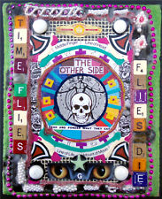 Collage de poésie Skull Scrabble : OOAK Original Signé Art Punk Graffiti Time Flies
