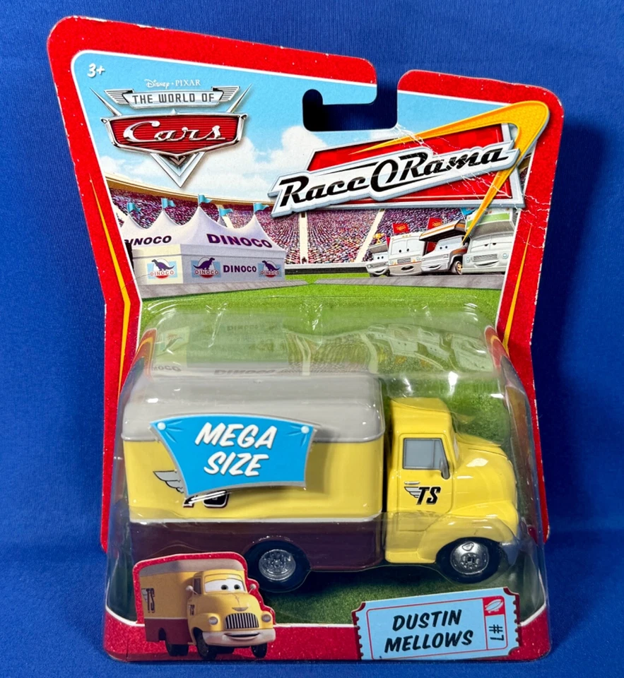 Mattel Disney Pixar World of Cars Mega Size Dustin Mellows #7 Yellow