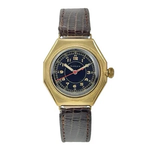 Rolex Oyster 18k Yellow Gold 32mm Manual Wind Black Dial Unisex Watch 679 - Picture 1 of 9