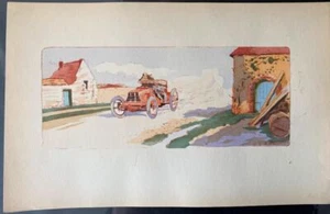 Carreras de coches. Litografía coloreada de plantilla según Ernest Montaut (1879-1909) - Imagen 1 de 1