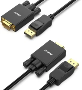 2 Pack Benfei DisplayPort to VGA Adapter, 6 Feet Cable macho a macho. - Picture 1 of 7