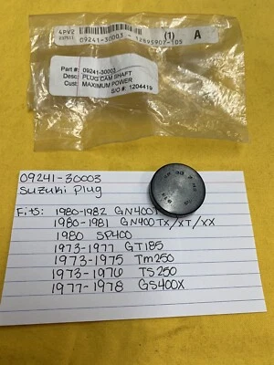 OEM SUZUKI PLUG GT185, TM250, TS250, GS400X, GN400 (09241-30003) AHRMA Foto 1 de 3