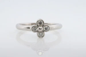Vintage Tiffany and Co. Diamond Ring. Authentic Tiffany Platinum Diamond Wave - Picture 1 of 5