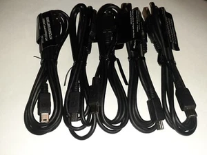 5PCs Black 2.0 USB Cable Type A to Mini B Male to Male 5 PIN Assorted HTC USA - Picture 1 of 9
