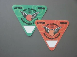 Allman Brothers backstage pass satin stickers TWO Peach with wings Triangles ! - Picture 1 of 1