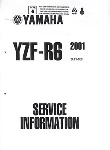 YAMAHA YZF-R6 ~ 2001 ~ Service Information NEW Workshop Manual 5EB1-SE3 - Picture 1 of 1