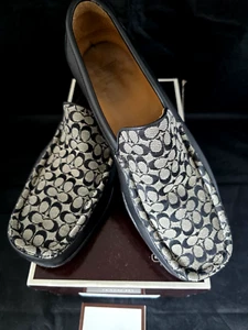 EUC Coach Black Signature Leather Pierson B0360 Loafers Shoes Men's 9.5 WM 11 M - Picture 1 of 12