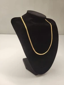 Collana Maglia Catena Piatta 17" Colore Oro Giallo VINTAGE Design Strutturato 3 mm - Foto 1 di 9