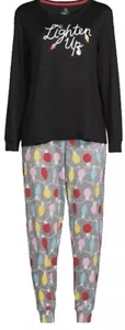 Secret Treasures Women's Long Sleeve Shirt & Joggers Pajama Set Black L/G(10-12) - Picture 1 of 3