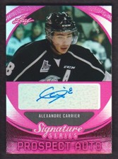 2015-16 Leaf Signature Series Prospects Auto Red #SP-AC1 Alexandre Carrier 01/25