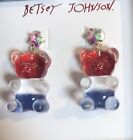 Betsey Johnson Red White & Blue 4th of July Gummy Bear Earrings -  NWT