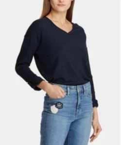 Suéter Lauren Ralph Lauren para mujer azul marino manga rodante talla S/M $99.5 TINI {&} - Imagen 1 de 5