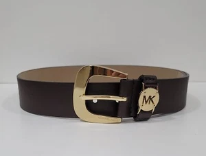 Michael Kors NUEVO Cinturón Cuero Marrón Oscuro 554749 Hebilla Logo Dorado talla S - Imagen 1 de 6