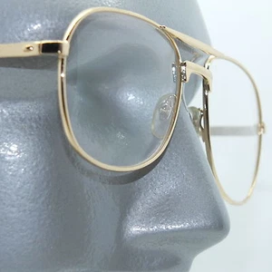 Reading Glasses +1.00 Lens Metal Aviator Frame Gold Double Bridge Man Size - Picture 1 of 4