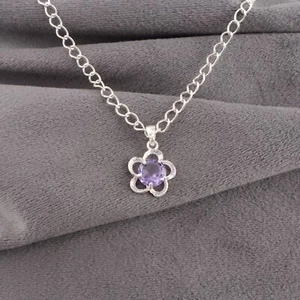 Iolite Gemstone 925 Sterling Silver Pendant Handmade Jewelry Gift For Her - Picture 1 of 5