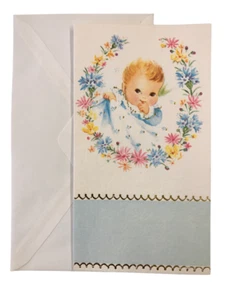 5 BIGLIETTI INVITO AUGURI PARTECIPAZIONI NASCITA BATTESIMO BIMBO cm 15,5X8,5 - Imagen 1 de 1
