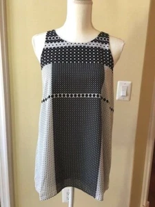 Nwt Max Studio Women's Black & White Polka Dot Print Sleeveless Tunic Top Size S - Picture 1 of 6