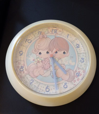 8 1/2" Precious Moments  “Love One Another" Nursery Wall Clock Battery Operated Cover