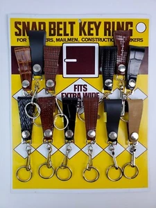 Vintage lot leather belt loop keychain w/ snap Trucker Woven & textured 12 pcs. - Picture 1 of 12