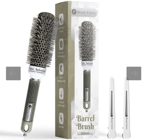 Round Barrel Anti-Static Hair Brush with Boar Bristles, Nano Thermal Ceramic Ion - Picture 1 of 7