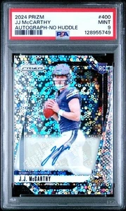 2024 Panini Prizm #400 J.J. McCarthy No Huddle Rookie Autograph RC PSA 9 - Bild 1 von 2