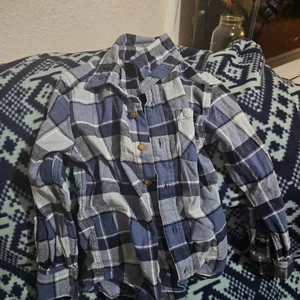 Camisa azul a cuadros con botones Wrangler niños talla 5 - Imagen 1 de 3