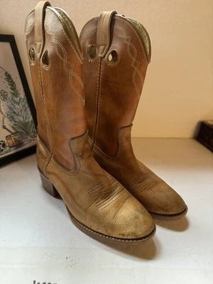 Bota de Vaquero Dingo Puntera Tostada Western Niño Talla 4.5 algo de desgaste  Foto 1 de 4