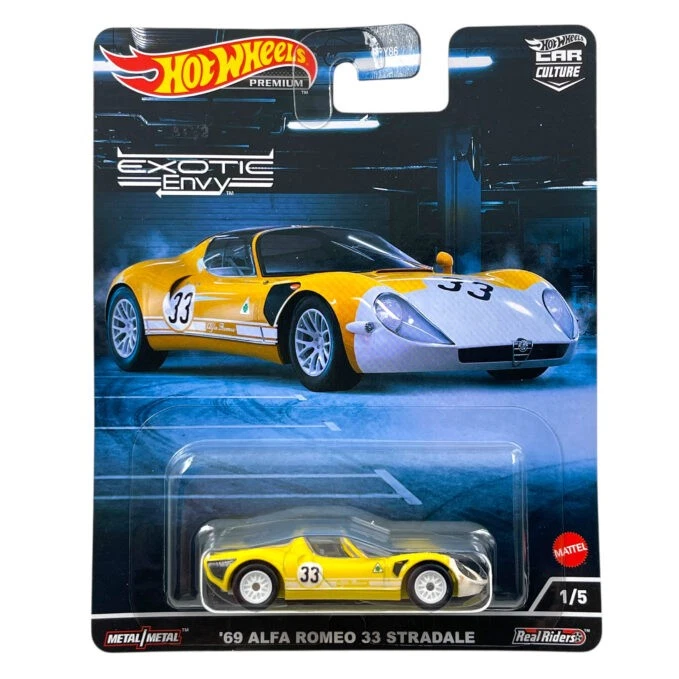 Modellino Auto Hotwheels 1/64 Exotic Envy Alfa Romeo 33 Stradale 1969 Yellow - Immagine 1 di 1