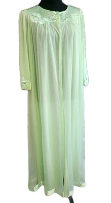 Винтажный 60-х халат L фисташковый зеленый Gossard Artemis Flowy шифоновое Peignoir пастель - Изображение 1 из 4