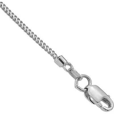 14K Solid White Gold 0.9mm Franco Link Chain Bracelet - Image 1 of 4