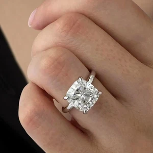 4.00.Ct Cushion Old White Moissanite Diamond Engagement Ring 925 Sterling Silver - Picture 1 of 6