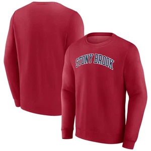 Men's Red Stony Brook Seawolves Short Name Fleece Pullover Sweatshirt - Picture 1 of 3