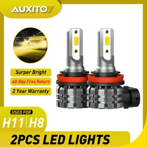 Pair H11 H8 LED Fog Light 3000K Golden Yellow 4000LM Driving Projector DRL Bulbs - Picture 1 of 11