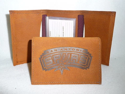 SAN ANTONIO SPURS   Leather TriFold Wallet   NEW!    txt Cover