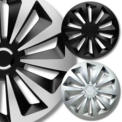 RADKAPPEN MATT 13 14 15 16 Zoll Silber Schwarz 2-farbig Europäische Qualität - Bild 1 von 4