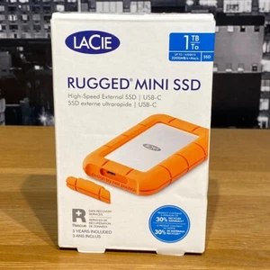 LaCie 1TB Rugged Mini External SSD USB-C Apple Mac Windows PC 100% Original - Picture 1 of 16