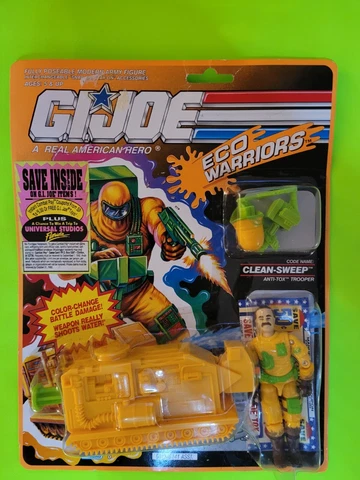 1990 Vintage Hasbro GI Joe Eco Warriors Clean Sweep Figure Carded MOC Sealed Cover