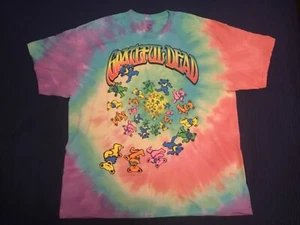 GRATEFUL DEAD SPIRAL TRIPPY BEARS MULTI COLOR TIE DYE T-SHIRT size 2XL - Picture 1 of 7